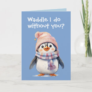 Cute Baby Penguin Fun Christmas Humour Holiday  Card
