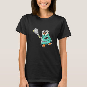 Cute Baby Penguin Playing Tennis Player T-Shirt