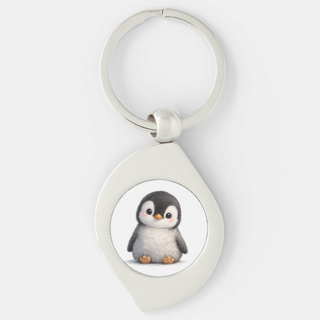 Cute Baby Penguin – Soft & Adorable Design Key Ring (Front)