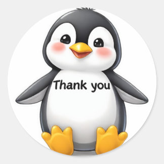 Cute Baby Penguin "Thank You" Sticker