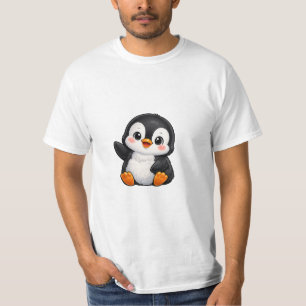 Cute Baby Penguin Waving Cartoon Character Kids Ka T-Shirt