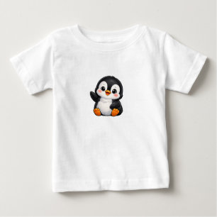 Cute Baby Penguin Waving Cartoon Character Kids Ka T-Shirt