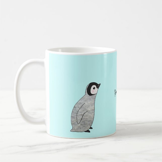 Cute Baby Penguins Mug Customisable Name Mug (Left)