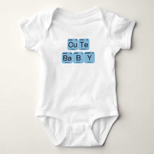 Cute Baby Periodic Table Element Bodysuit (Front)