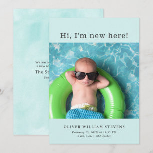Cute Baby Photo Birth Announcement