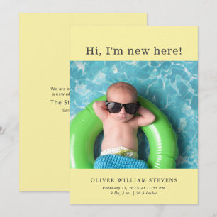 Cute Baby Photo Birth Announcement