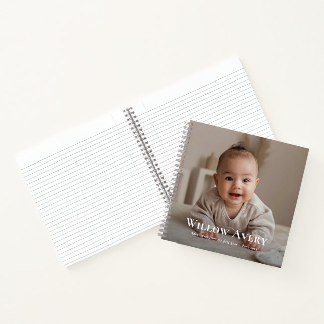 Cute Baby Photo First Year Milestones Memory Book (Inside)