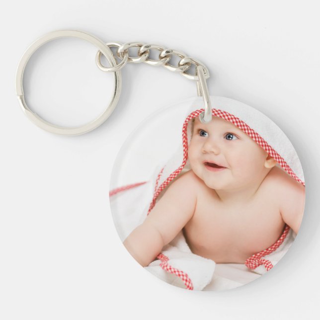 Cute Baby Photo Premium Key Ring (Front)