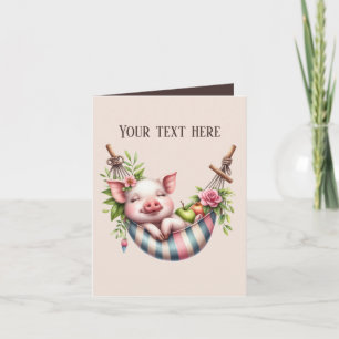 Cute baby pig add message any purpose card