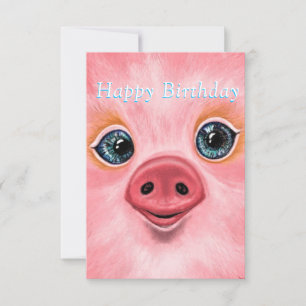 Cute Baby Pig Birthday Cards