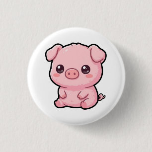 Cute Baby Pig Button