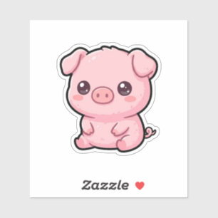 Cute Baby Pig Custom-Cut Vinyl Sticker