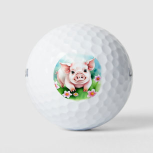 Cute Baby Pig  Golf Balls
