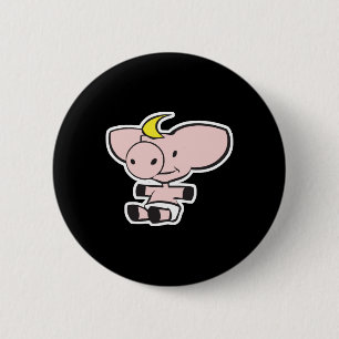 cute baby pig in diaper 6 cm round badge