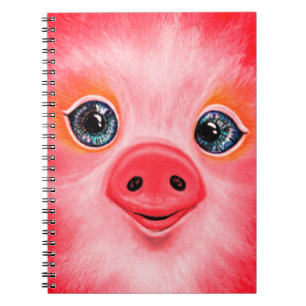 Cute Baby Piggy Notebook - Smile - Painting