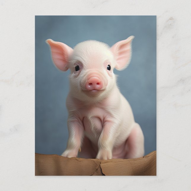 Cute Baby Piglet Pig - Funny Farm Animals Postcard (Front)