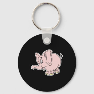 cute baby pink elephant key ring