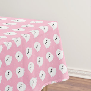 Cute Baby Pink Ghost Pattern – Halloween Design Tablecloth