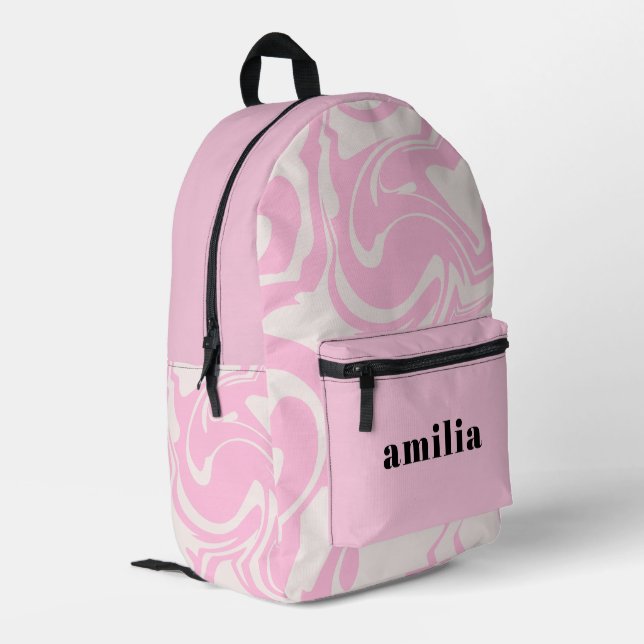Cute Baby Pink Personalised Printed Backpack (Back Corner Left)