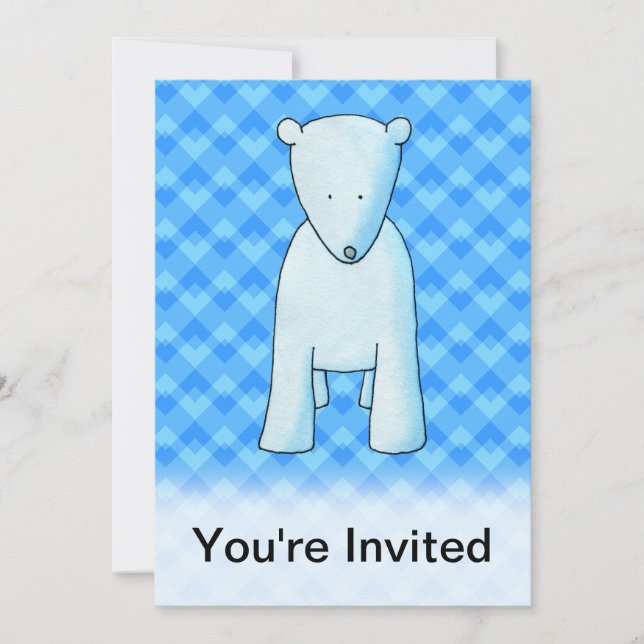 Cute baby polar bear. invitation (Front)