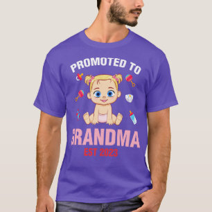 Cute Baby Promoted To Grandma Est 2023 Birthday T-Shirt