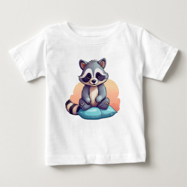 Cute Baby Raccoon – Adorable Cartoon T-shirts (Front)
