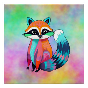 Cute Baby Raccoon Poster