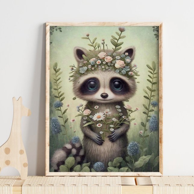 Cute Baby Raccoon Wall Art | Woodland Nursery (Creator Uploaded)