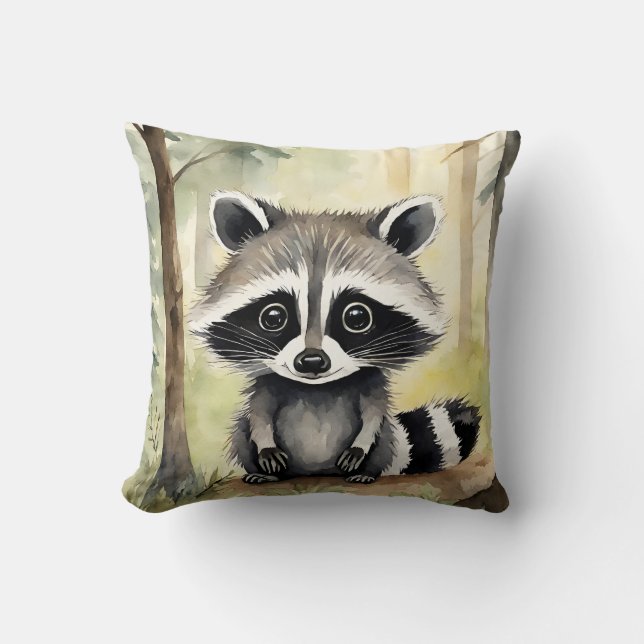 Cute Baby Racoon Cushion (Front)