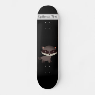 Cute Baby Racoon with Flowers  Skateboard