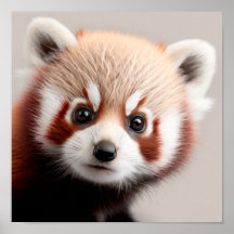 Cute Baby Red Panda Portrait |  Square 1:1