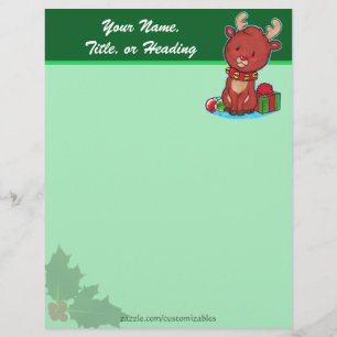 Cute Baby Reindeer Letterhead