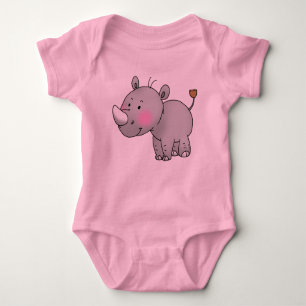 cute baby rhino baby bodysuit