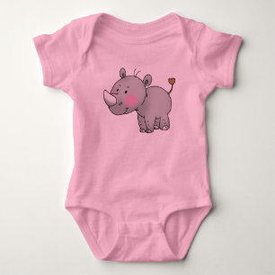 cute baby rhino bodysuit