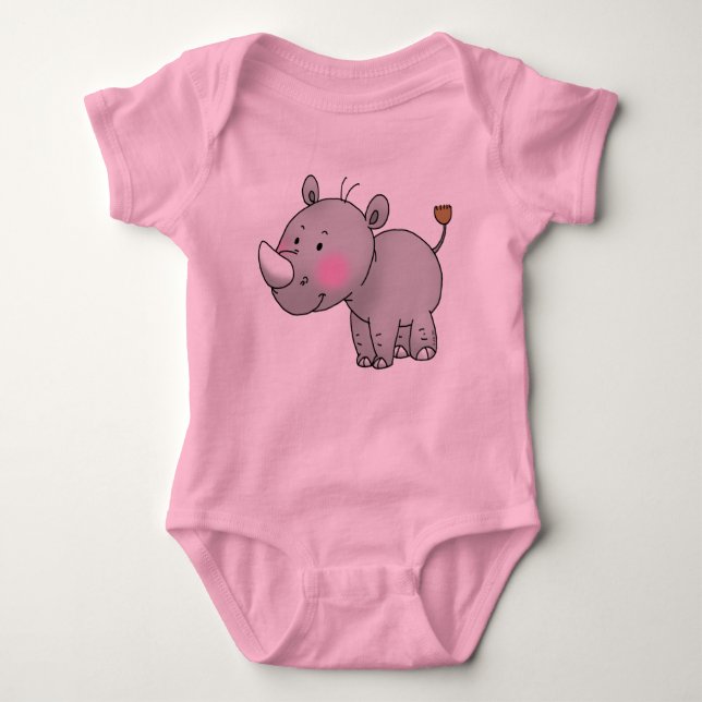 cute baby rhino bodysuit (Front)