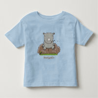 Cute baby rhino cartoon illustration