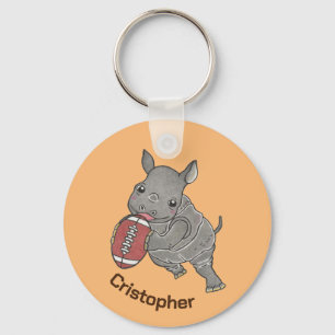 Cute Baby Rhino Keychain