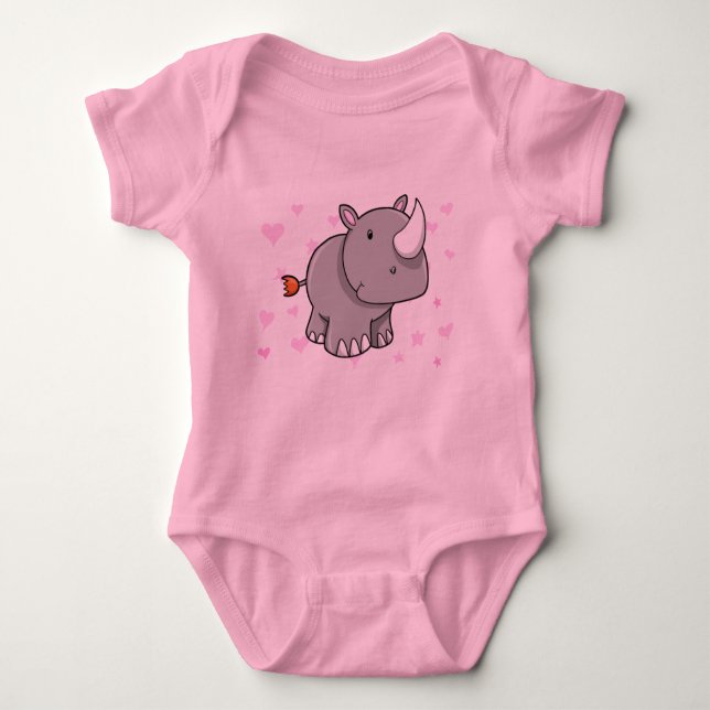 Cute Baby Rhinoceros  T-Shirt Bodysuit (Front)
