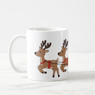 Cute Baby Riding Sleigh with Reindeer mug