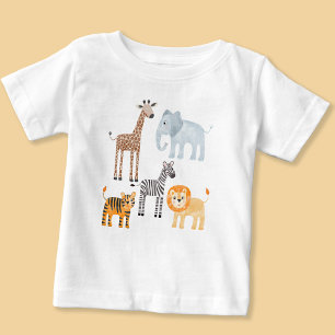 Cute Baby Safari Animal Watercolor T-Shirt