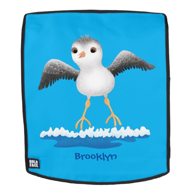 Cute baby sandpiper cartoon illustration backpack (Removable Face)