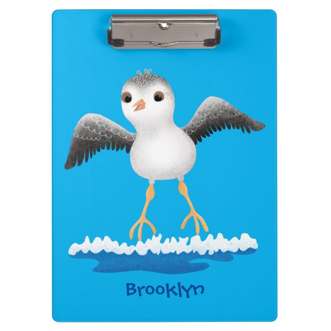 Cute baby sandpiper cartoon illustration  clipboard (Front)