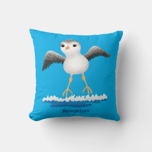 Cute baby sandpiper cartoon illustration cushion