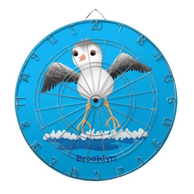 Cute baby sandpiper cartoon illustration  dartboard (Front)