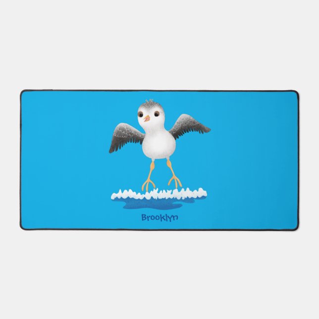 Cute baby sandpiper cartoon illustration desk mat (Front)