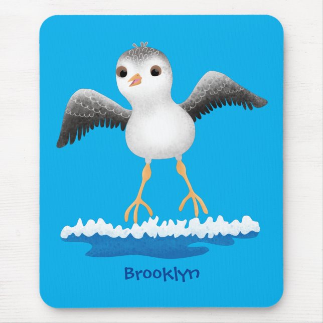 Cute baby sandpiper cartoon illustration mouse pad (Front)