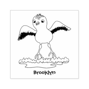 Cute baby sandpiper cartoon illustration rubber stamp