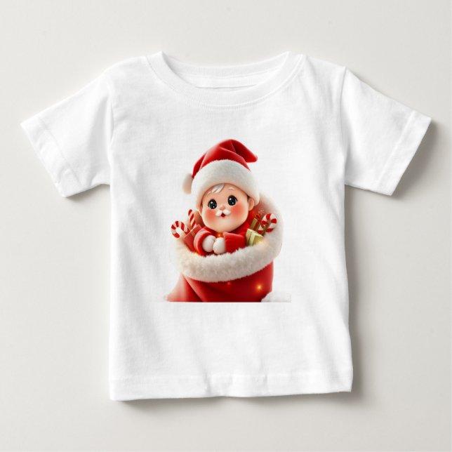 Cute Baby Santa – Adorable Kawaii Christmas Gift T-Shirt (Front)