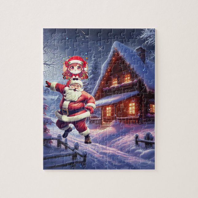 Cute  Baby Santa Claus Dance Christmas Eve  Jigsaw Puzzle (Vertical)
