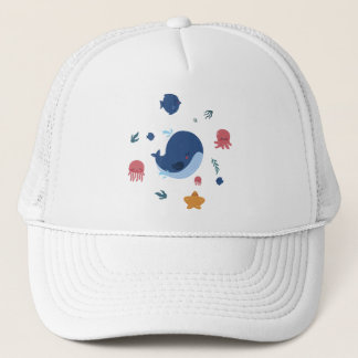Cute Baby Sea Creatures | Whale Jellyfish Octopus Trucker Hat